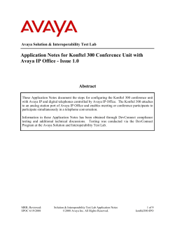 Application Notes for Konftel 300 Conference Unit with Avaya IP Office