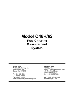 Model Q46H/62 Free Chlorine Measurement System