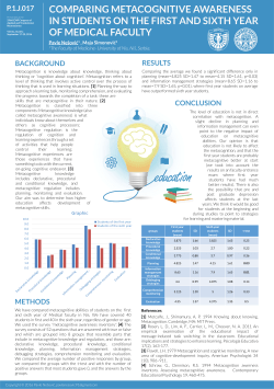 comparing metacognitive awareness in students on the first