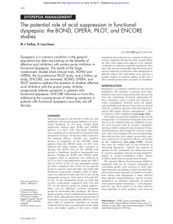 The potential role of acid suppression in functional dyspepsia: the