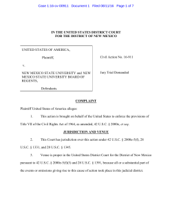 New Mexico State University Complaint