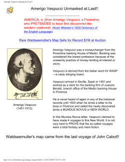 Amerigo Vespucci Unmasked at Last!!