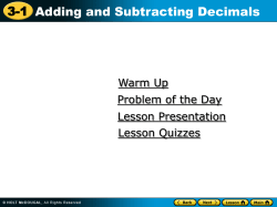 3-1 Adding and Subtracting Decimals