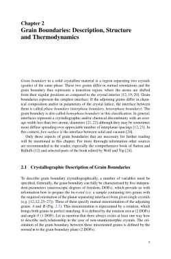 Grain Boundaries: Description, Structure and
