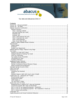 Tax rates and allowances 2016-17 Contents