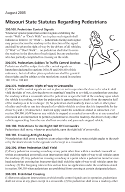 Missouri State Statutes Regarding Pedestrians