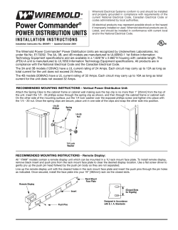 Power Commander Power Distribution Units Installation