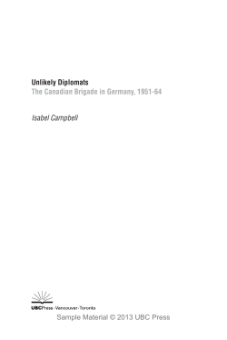 Unlikely Diplomats The Canadian Brigade in Germany, 1951
