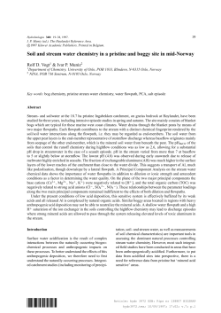 Soil and stream water chemistry in a pristine and boggy site in mid