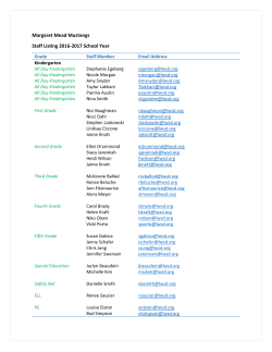 Margaret Mead Mustangs Staff Listing 2016