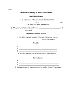 American Neutrality in WWI Guided Notes