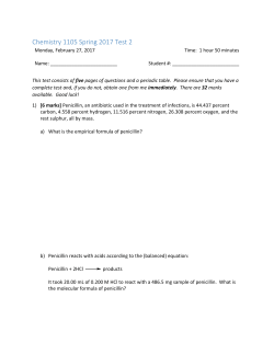 Chemistry 1105 Spring 2017 Test 2