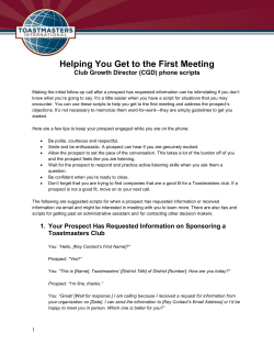 Helping You Get to the First Meeting