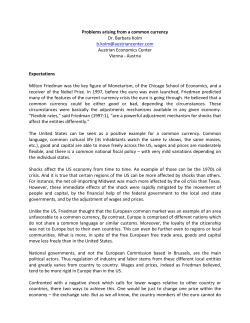 Problems arising from a common currency Dr. Barbara Kolm b.kolm