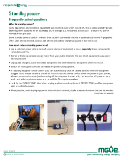 Standby Power: Frequently Asked Questions