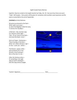 Eighth Grade Poetry Memory Sept/Oct: Must be recited to the