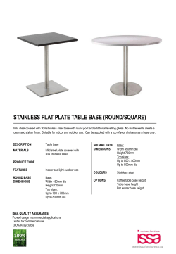stainless flat plate table base (round/square)