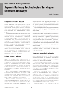 Japan`s Railway Technologies Serving on Overseas Railways