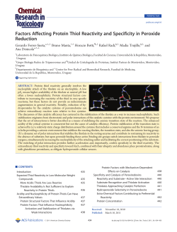 Factors Affecting Protein Thiol Reactivity and Specificity in Peroxide