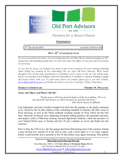 2014 Q3 Newsletter - Old Port Advisors