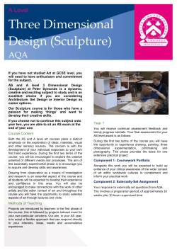 A Level Art: Three Dimensional Design (Sculpture)