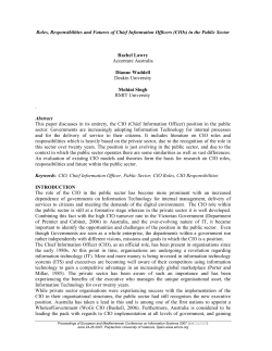 Roles, Responsibilities and Futures of Chief Information Officers