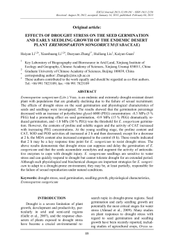 Effects of drought stress on the seed germination and early seedling