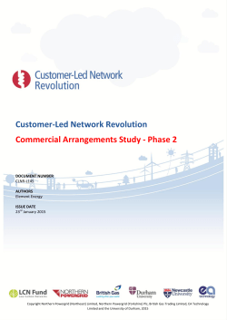 Customer-Led Network Revolution Commercial Arrangements Study