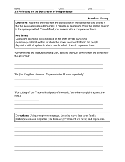 2.8 Reflecting on the Declaration of Independence American History