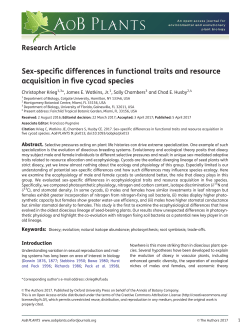 Sex-specific differences in functional traits and