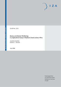 Money and Mental Wellbeing: A Longitudinal Study of Medium