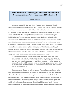 The Other Side of the Struggle: Freeborn Abolitionists