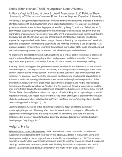 Acquiring an interest in learning more by asking questions and