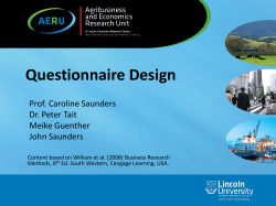 Questionnaire Design - Lincoln University Research Archive