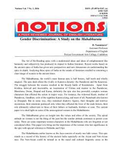 Gender Discrimination: A Study on the Mahabharata