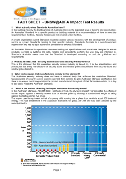 Crimsafe - UNSW at ADFA Impact Test Results Fact Sheet