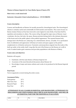 Themes in Roman Imperial Art. Faces Bodies Spaces