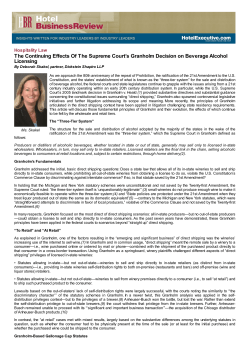 The Continuing Effects Of The Supreme Court`s Granholm