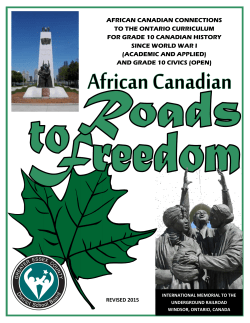 African Canadian - Roads to Freedom