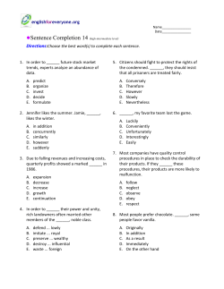Sentence Completion 14