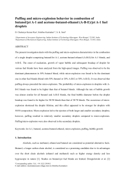 Puffing and micro-explosion behavior in combustion of butanol/jet A