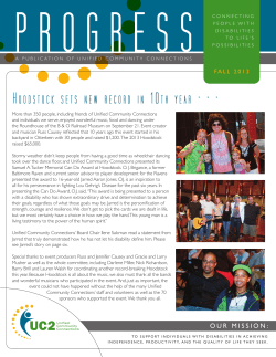 Progress, Fall 2013 - Unified Community Connections