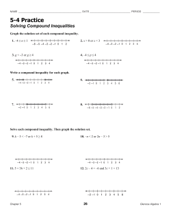 5-4 Practice Solving Compound Inequalities