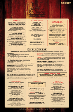 dinner - GM Burger Bar