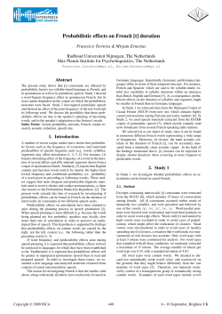 Probabilistic Effects on French [t] Duration