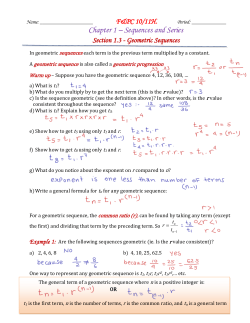 1.3 - Geometric Sequences