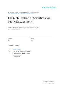 The Mobilization of Scientists for Public Engagement