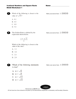 Irrational Numbers and Square Roots