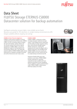 Data Sheet FUJITSU Storage ETERNUS CS8000 Datacenter