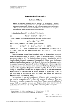 Formulas for Factorial N - American Mathematical Society